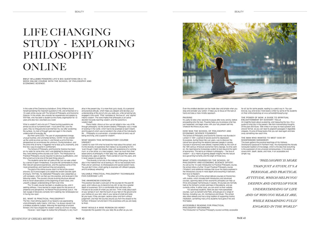 Life Changing Study  -  Exploring Philosophy Online